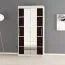 120 cm de large Armoire à portes coulissantes avec 5 casiers et 2 portes | Couleur: Blanc / Noir | Laminée Abbildung