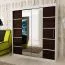 180 cm de large Armoire à portes coulissantes avec 10 casiers et 2 portes | Couleur: Blanc / Noir | Laminée Abbildung