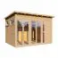 Bois-Abri de jardin 2,65 x 3,59 mètres (incl. toit) | Laissé naturel | Abbildung