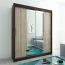 180 cm de large Armoire à portes coulissantes avec 2 portes | 10 casiers | 2 tringles à vêtements | Couleur: Noir Abbildung