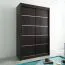 150 cm de large Armoire à portes coulissantes avec 2 portes | 5 casiers | 2 tringles à vêtements | Couleur: Noir Abbildung
