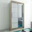 120 cm de large Armoire à portes coulissantes avec 2 portes | 5 casiers | 2 tringles à vêtements | Couleur: Chêne Sonoma  / Blanc Abbildung