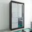 120 cm de large Armoire à portes coulissantes avec 2 portes | 5 casiers | 2 tringles à vêtements | Couleur: Blanc / Noir Abbildung