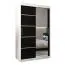120 cm de large Armoire à portes coulissantes avec 2 portes | 5 casiers | 2 tringles à vêtements | Couleur: Blanc / Noir Abbildung