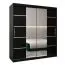 180 cm de large Armoire à portes coulissantes avec 10 casiers et 2 portes | Couleur: Noir | Laminée Abbildung