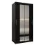 120 cm de large Armoire à portes coulissantes avec 2 portes | 5 casiers | 2 tringles à vêtements | Couleur: Noir Abbildung