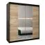 180 cm de large Armoire à portes coulissantes avec 2 portes | 10 casiers | 2 tringles à vêtements | Couleur: Noir Abbildung