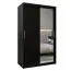 120 cm de large Armoire à portes coulissantes avec 2 portes | 5 casiers | 2 tringles à vêtements | Couleur: Noir Abbildung