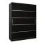 150 cm de large Armoire à portes coulissantes avec 2 portes | 5 casiers | 2 tringles à vêtements | Couleur: Noir Abbildung