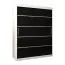 150 cm de large Armoire à portes coulissantes avec 2 portes | 5 casiers | 2 tringles à vêtements | Couleur: Blanc / Noir Abbildung