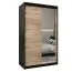 120 cm de large Armoire à portes coulissantes avec 2 portes | 5 casiers | 2 tringles à vêtements | Couleur: Noir Abbildung