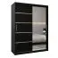 150 cm de large Armoire à portes coulissantes avec 2 portes | 5 casiers | 2 tringles à vêtements | Couleur: Noir Abbildung