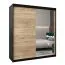 180 cm de large Armoire à portes coulissantes avec 2 portes | 10 casiers | 2 tringles à vêtements | Couleur: Noir Abbildung