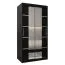 1 mètre de large Armoire avec 2 portes | Couleur : Noir Abbildung