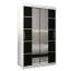 120 cm de large Armoire à portes coulissantes avec 5 casiers et 2 portes | Couleur: Blanc / Noir | Laminée Abbildung