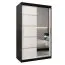 120 cm de large Armoire à portes coulissantes avec 2 portes | 5 casiers | 2 tringles à vêtements | Couleur: Blanc / Noir Abbildung