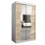 120 cm de large Armoire à portes coulissantes avec 2 portes | 5 casiers | 2 tringles à vêtements | Couleur: Chêne Sonoma  / Blanc Abbildung