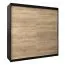 200 cm de large Armoire à portes coulissantes avec 2 portes | 10 casiers | 2 tringles à vêtements | Couleur: Noir Abbildung
