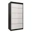 100 cm de large Armoire à portes coulissantes avec 2 portes | 5 casiers | 2 tringles à vêtements | Couleur : Blanc / Noir Abbildung