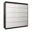 200 cm de large Armoire à portes coulissantes avec 2 portes | 10 casiers | 2 tringles à vêtements | Couleur: Blanc / Noir Abbildung