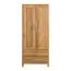 90 cm de large Armoire avec 2 portes, 4 casiers et 2 tiroirs en bois massif | Couleur: Naturel | Profondeur: 40 cm Abbildung