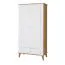 Armoire | 2 portes battantes | 1 tiroir | 1 casier | avec tringle à vêtements | 94 cm de large | Couleur: Chêne / Blanc Abbildung