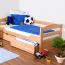 Cadre de lit pour enfants / Lit pour enfant 90 x 200 cm | Bois massif: Hêtre | Laqué Naturel | incl. 2 tiroirs et sommier à lattes | Qualité particulièrement élevée Abbildung