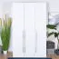 137 cm de large Armoire avec 3 portes | Couleur: Blanc Abbildung
