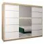 250 cm de large Armoire à portes coulissantes avec 3 portes | 10 casiers | 2 tringles à vêtements | Couleur: Chêne Sonoma / Blanc Abbildung