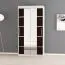 100 cm de large Armoire à portes coulissantes avec 2 portes | 5 casiers | 2 tringles à vêtements | Couleur : Blanc / Noir Abbildung