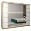 250 cm de large Armoire à portes coulissantes avec 10 casiers et 3 portes | Couleur: Chêne Sonoma  / Blanc | Laminée Abbildung