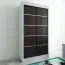 100 cm de large Armoire à portes coulissantes avec 2 portes | 5 casiers | 2 tringles à vêtements | Couleur : Blanc / Noir Abbildung