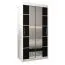 100 cm de large Armoire à portes coulissantes avec 2 portes | 5 casiers | 2 tringles à vêtements | Couleur : Blanc / Noir Abbildung