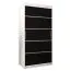 100 cm de large Armoire à portes coulissantes avec 2 portes | 5 casiers | 2 tringles à vêtements | Couleur : Blanc / Noir Abbildung
