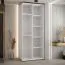 Armoire à portes coulissantes Mina blanc et chêne | Grand espace de rangement | Poignées métal noir | 235,2 x 110 x 60 cm