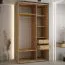 Armoire à portes coulissantes noire Mina 1,3 m | Design moderne | Gain de place | Grand espace de rangement | Finition chêne