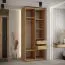 Armoire Mina 120 cm | Portes coulissantes noir et blanc | Look moderne | Grand espace de rangement