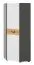 Chambre de jeunes - Armoire à portes battantes / Armoire d'angle Klemens 07, Couleur : Gris / Blanc / Chêne - Dimensions : 190 x 73 x 73 cm (H x L x P)