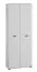Armoire de bureau Toivala 01, Couleur : Gris clair - Dimensions : 204 x 79 x 34 cm (h x l x p), avec 2 portes et 5 compartiments