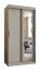 Armoire / Penderie à portes coulissantes Bernina 04, couleur : cachemire, rails en aluminium, largeur 1 mètre, une porte avec miroir, deux tringles à vêtements, cinq casiers