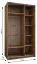 Armoire / Armoire à portes coulissantes | 2 tringles | 2 portes coulissantes | 6 compartiments | 6 étagères | Fermeture en douceur | Couleur : noir | Fermeture en douceur