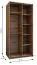 Penderie / Armoire à portes coulissantes / 6 compartiments / 245,5 x 100 x 64 cm /2 tringles à vêtements / 6 étagères / 2 portes coulissantes / Couleur : Chêne Artisan