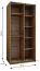 Armoire / Armoire à portes coulissantes | 6 compartiments | Fermeture amortie | Couleur : cachemire | 245,5 x 100 x 64 cm | 2 tringles à vêtements | 2 portes coulissantes | Miroir