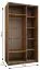 Armoire / Armoire à portes coulissantes | 6 compartiments | Fermeture en douceur | 245,5 x 130 x 64 cm | 2 tringles à vêtements | Couleur : chêne Artisan | Miroir | 2 portes coulissantes