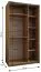 Penderie / Armoire à portes coulissantes / Miroir / 2 tringles à vêtements / 245,5 x 140 x 64 cm / Soft-Close / 6 compartiments / Couleur : Blanc / 2 portes coulissantes