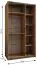 Armoire / Armoire à portes coulissantes | 245,5 x 140 x 64 cm | 2 portes coulissantes | 6 compartiments | 2 tringles à vêtements | Fermeture en douceur | Miroir | Couleur : noir
