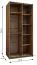 Penderie / Armoire à portes coulissantes / 245,5 x 120 x 64 cm / Soft-Close / Couleur : Blanc / Miroir / 2 portes coulissantes / 2 tringles à vêtements / 6 compartiments