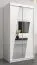 Armoire à portes coulissantes / Penderie Guajara 01 avec miroir, Couleur : Blanc mat - Dimensions : 200 x 100 x 62 cm (H x L x P)