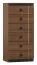Commode Mojokerto 04, Couleur : Noyer / Noir - Dimensions : 121 x 55 x 39 cm (H x L x P)
