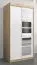 Armoire penderie à portes coulissantes Aizkorri 01A avec miroir | Chêne Sonoma / Blanc mat | 200 x 100 x 62 cm
